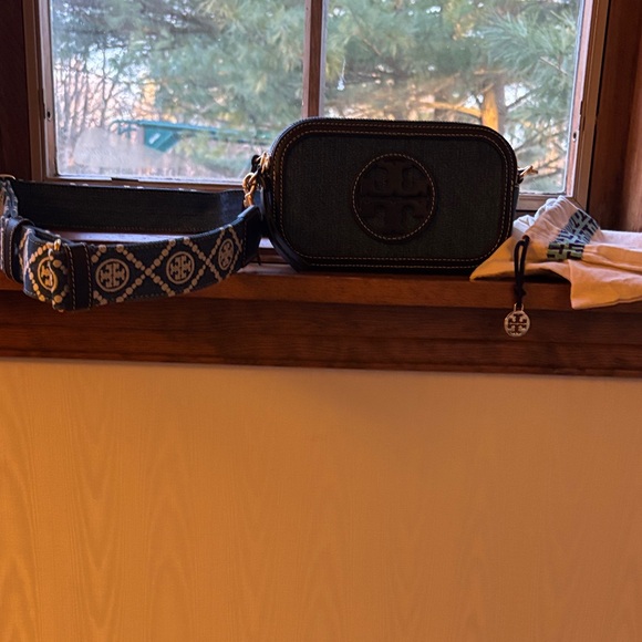 Tory Burch mini Miller Blue Denim Crossbody - Picture 4 of 4